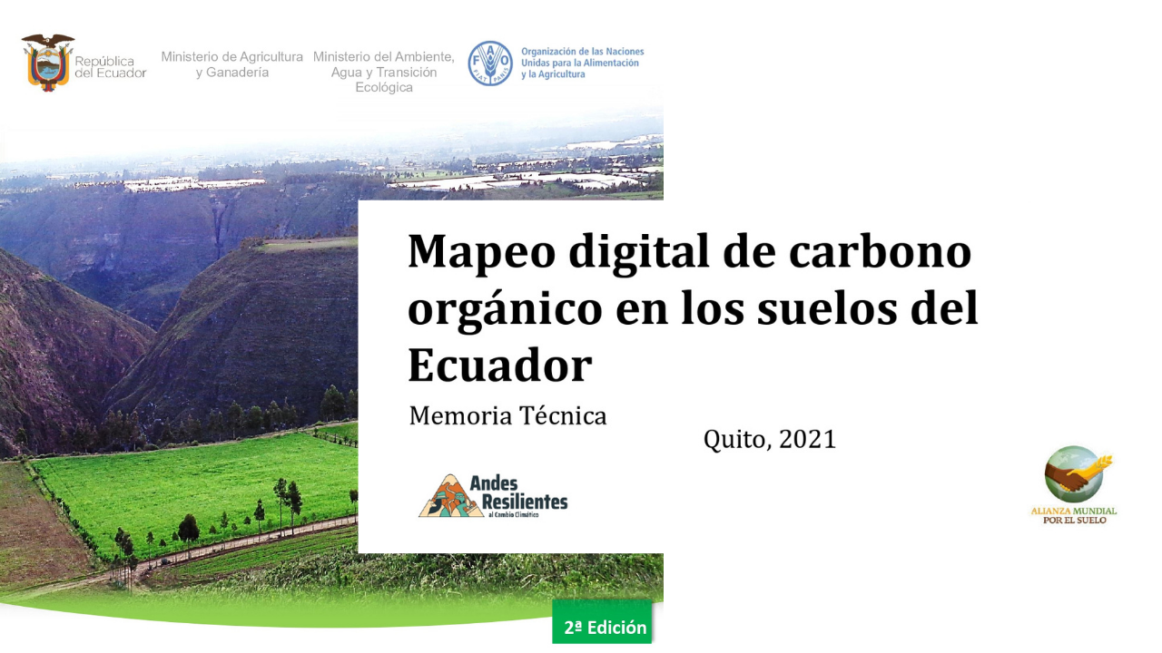 Mapeo digital de carbono orgánico en los suelos del Ecuador. Segunda Edición