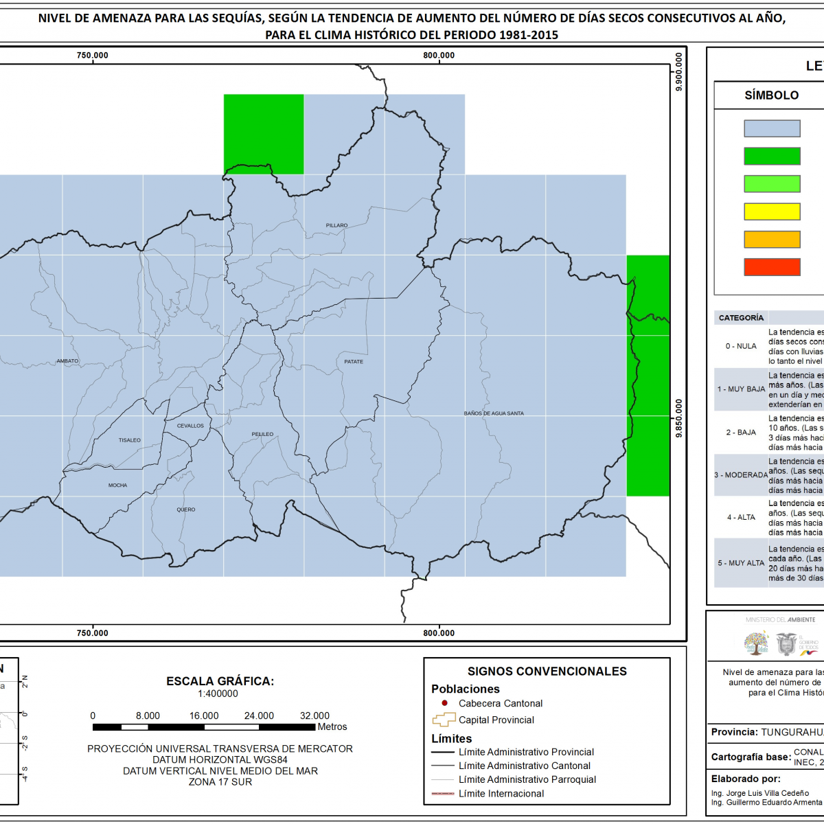 Mapa de índice de sequías provincia Tungurahua