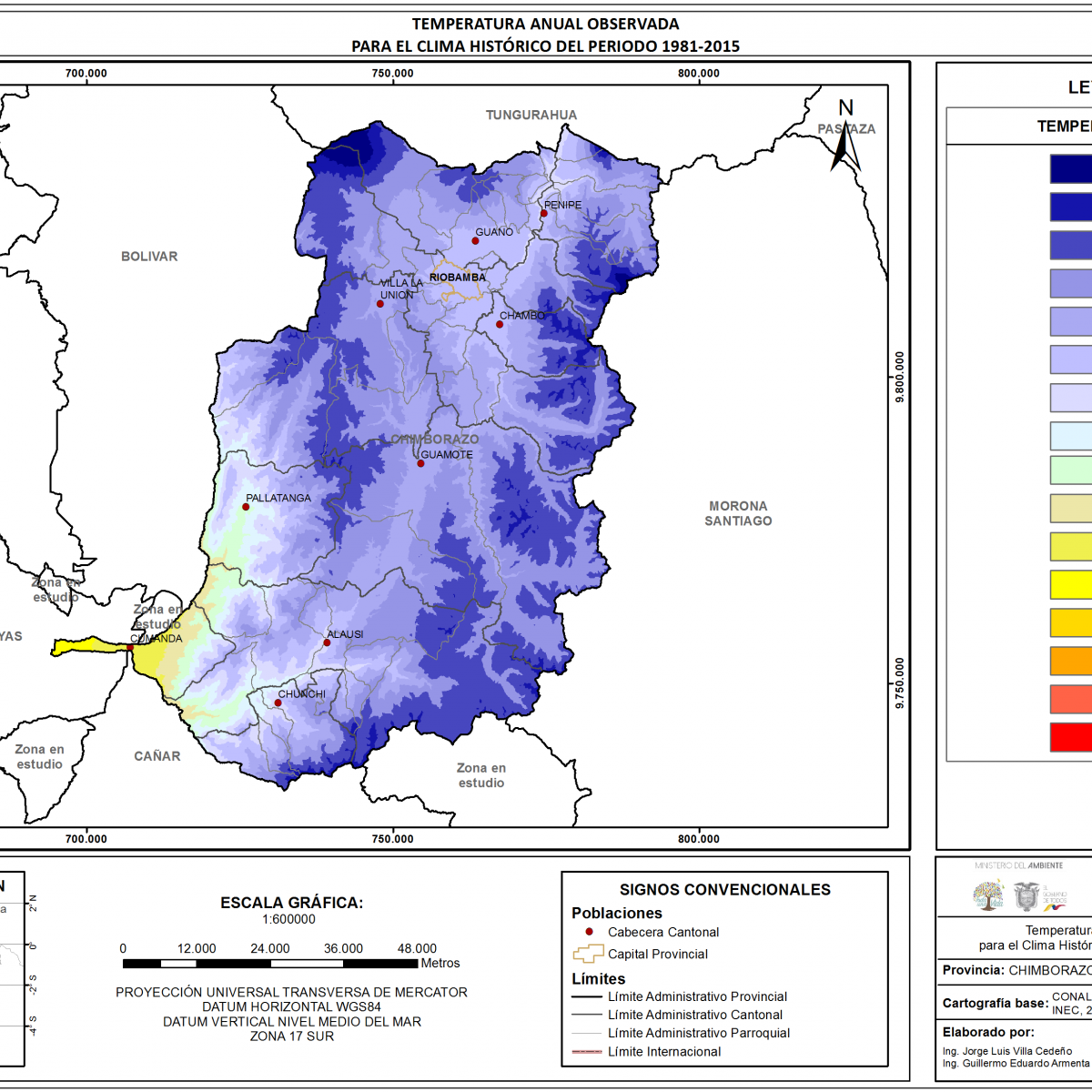Mapa de temperatura  Provincia Chimborazo