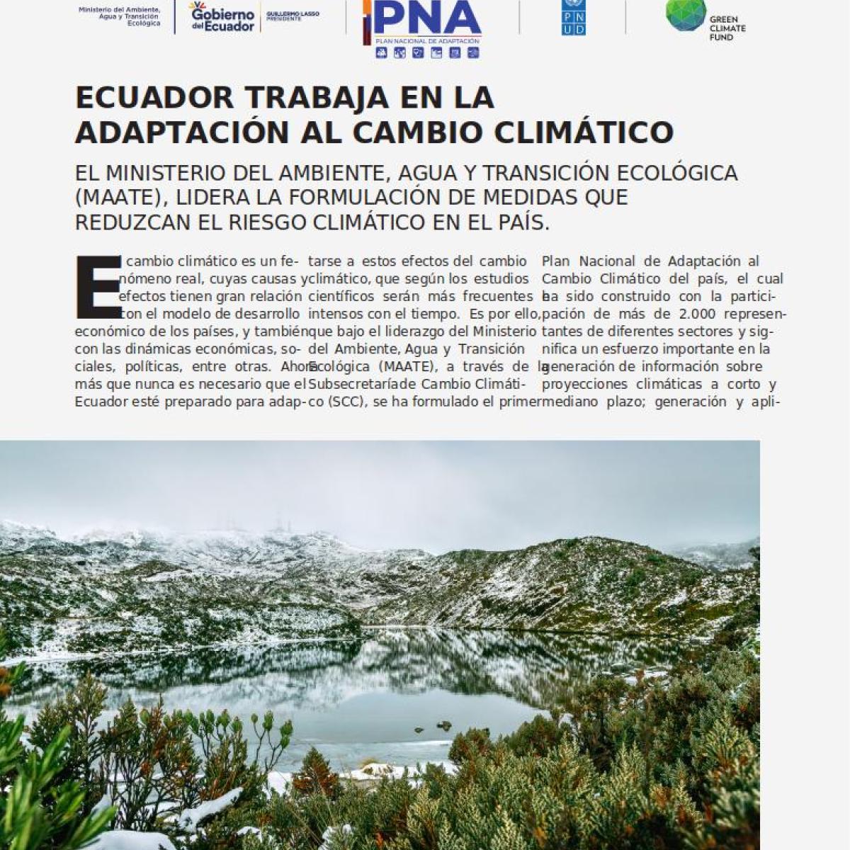 Ecuador trabaja en la adaptación al cambio climático